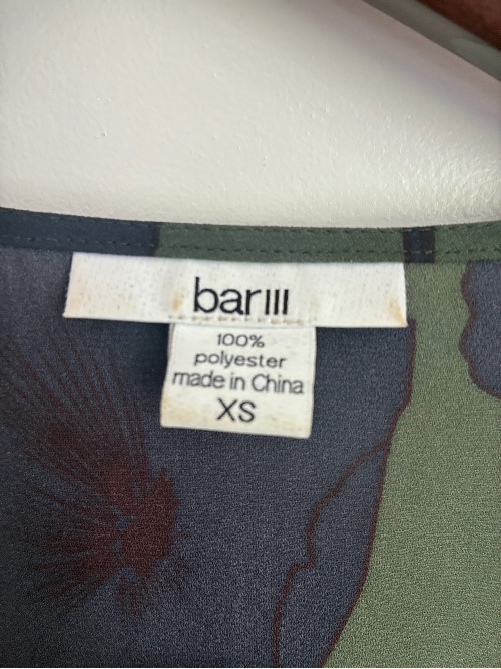Bar III Olive Maxi Dress with Pink Floral Print - Picture 4 of 6
